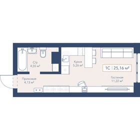 Квартира 25,2 м², 1-комнатная - изображение 1