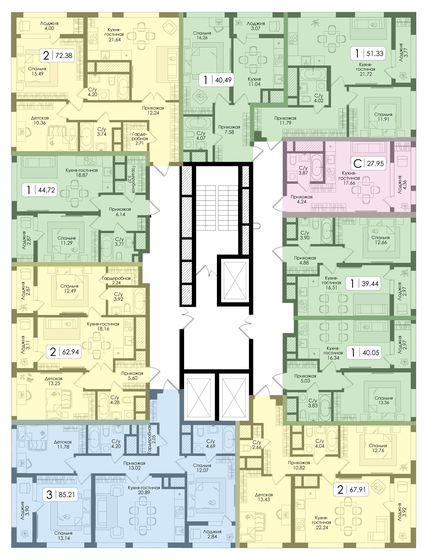 71,1 м², 3-комнатная квартира 10 448 760 ₽ - изображение 25