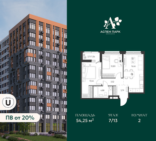 Квартира 54,3 м², 2-комнатная - изображение 1