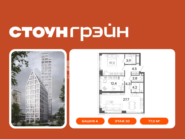 76,7 м², 2-комнатная квартира 80 065 488 ₽ - изображение 45