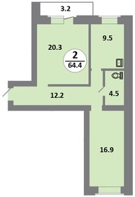 Квартира 63 м², 2-комнатная - изображение 1