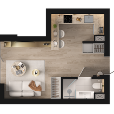 Квартира 26,7 м², студия - изображение 2
