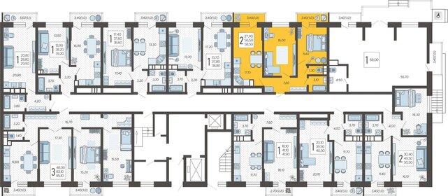 56,2 м², 2-комнатная квартира 10 000 000 ₽ - изображение 21