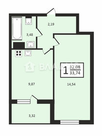 Квартира 33,7 м², 1-комнатная - изображение 1