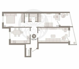 Квартира 72,2 м², 3-комнатная - изображение 1