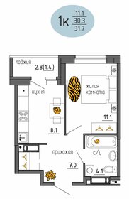 Квартира 31,7 м², 1-комнатная - изображение 1