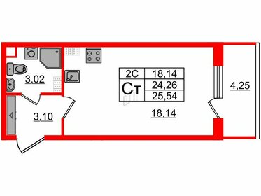 24,4 м², квартира-студия 5 000 084 ₽ - изображение 42