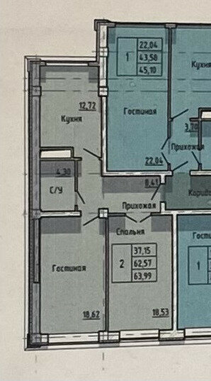 64 м², 2-комнатная квартира 3 400 007 ₽ - изображение 51