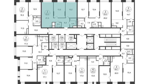 62,9 м², 2-комнатная квартира 15 412 374 ₽ - изображение 10