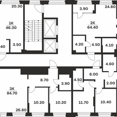 Квартира 84,7 м², 3-комнатная - изображение 3