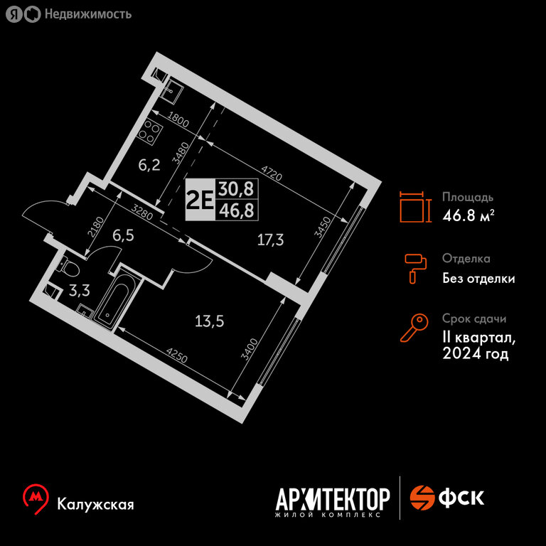 Варианты планировок ЖК «Архитектор» - планировка 6