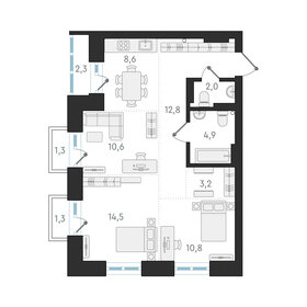 Квартира 67,4 м², 3-комнатная - изображение 1