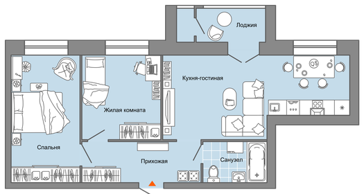 Квартира 65 м², 3-комнатная - изображение 1