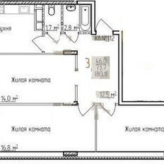 Квартира 76,9 м², 3-комнатная - изображение 2