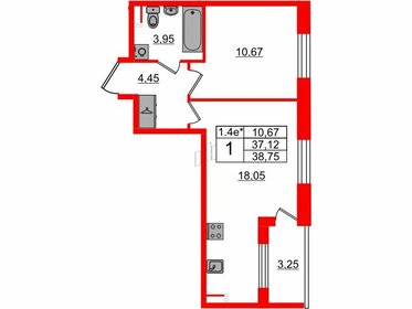 41,5 м², 1-комнатная квартира 8 150 288 ₽ - изображение 21