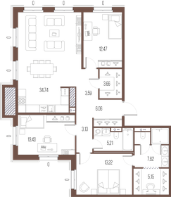 Квартира 108,3 м², 3-комнатная - изображение 1