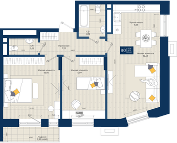 108,8 м², 2-комнатная квартира 37 500 000 ₽ - изображение 122