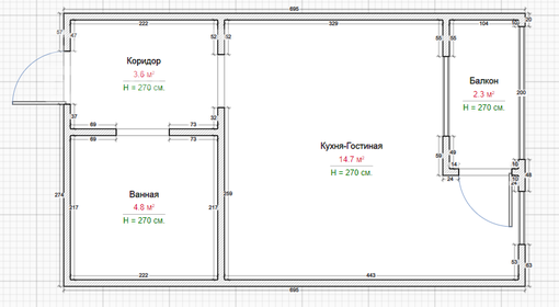 Квартира 25,2 м², студия - изображение 1