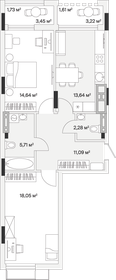 Квартира 68,8 м², 2-комнатная - изображение 1