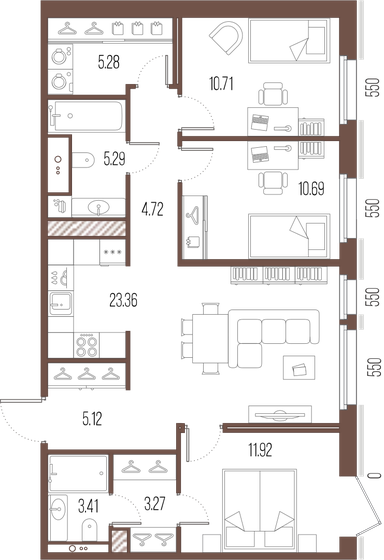 83,8 м², 3-комнатная квартира 29 068 190 ₽ - изображение 14