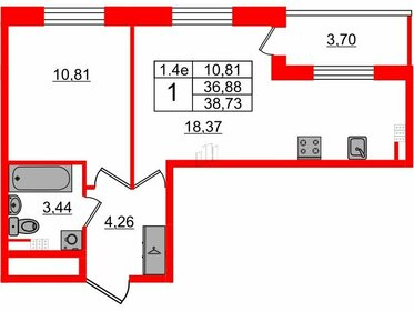 Квартира 36,9 м², 1-комнатная - изображение 1