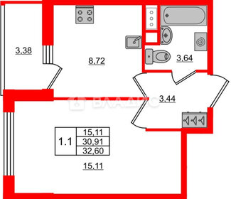 33,2 м², 1-комнатные апартаменты 5 379 728 ₽ - изображение 16