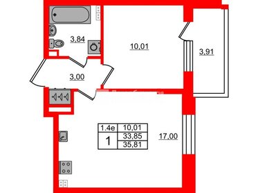 Квартира 33,8 м², 1-комнатная - изображение 1