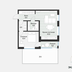 Квартира 49,7 м², 2-комнатная - изображение 5