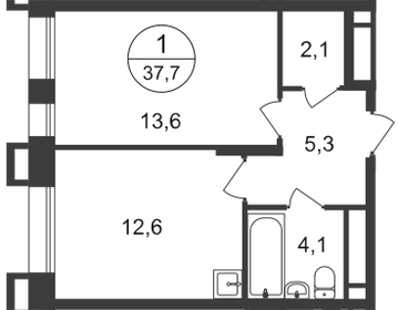 39,4 м², 1-комнатная квартира 11 100 000 ₽ - изображение 63