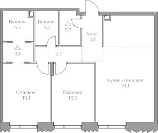 56 м², 2-комнатная квартира 32 900 000 ₽ - изображение 138