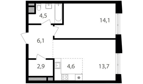 Квартира 45,9 м², 2-комнатная - изображение 1