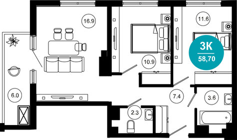 114 м², 3-комнатная квартира 42 000 000 ₽ - изображение 66