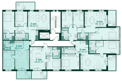 53,4 м², 1-комнатная квартира 19 000 000 ₽ - изображение 107