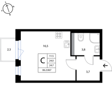 Квартира 24,7 м², студия - изображение 2