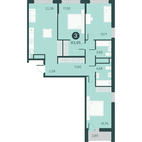 99,8 м², 3-комнатная квартира 10 990 000 ₽ - изображение 97