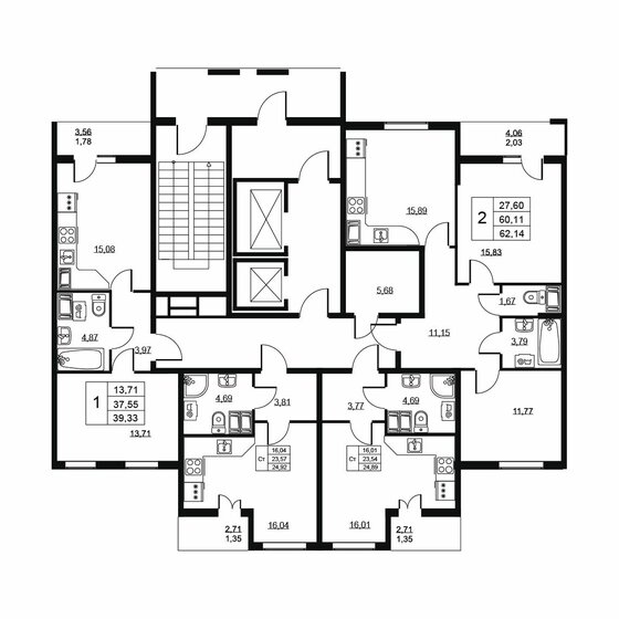 62,1 м², 2-комнатная квартира 8 868 880 ₽ - изображение 24