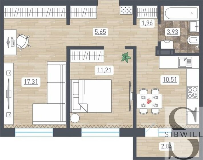 52 м², 2-комнатная квартира 4 991 040 ₽ - изображение 20