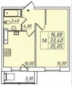 Квартира 35,1 м², 1-комнатная - изображение 1