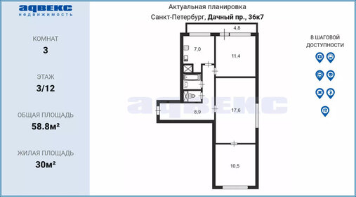 80 м², 3-комнатная квартира 10 600 000 ₽ - изображение 76