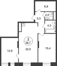 69,5 м², 2-комнатная квартира 17 083 216 ₽ - изображение 11