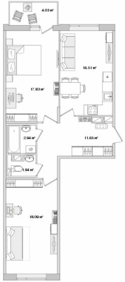 73 м², 2-комнатная квартира 20 522 184 ₽ - изображение 20