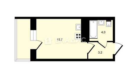 Квартира 22,9 м², студия - изображение 1