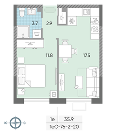 36,8 м², 1-комнатная квартира 12 300 000 ₽ - изображение 37