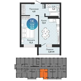 34 м², 1-комнатная квартира 3 200 000 ₽ - изображение 45