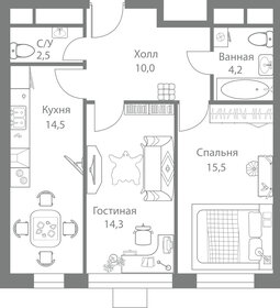 62,3 м², 2-комнатная квартира 15 700 000 ₽ - изображение 121