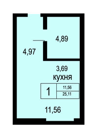 Квартира 27 м², студия - изображение 1