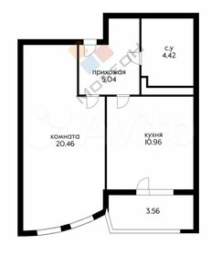 Квартира 42 м², 1-комнатная - изображение 1