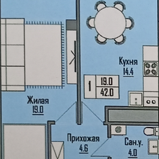 Квартира 42 м², 1-комнатная - изображение 2