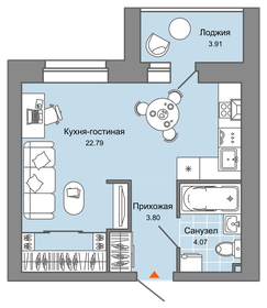 Квартира 33 м², студия - изображение 1