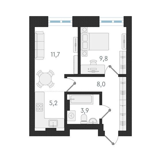 38,6 м², 2-комнатная квартира 8 450 000 ₽ - изображение 1